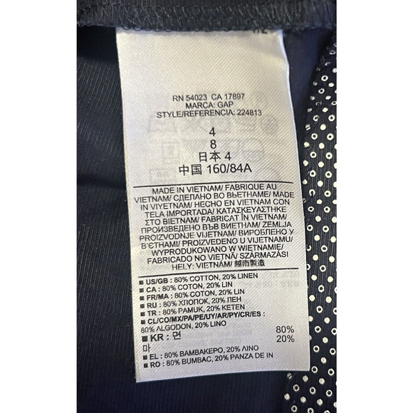 Gap Design And Crafted Fit And Flare Dress 1/2 Sleeves Black And White Size 4 - Picture 8 of 9